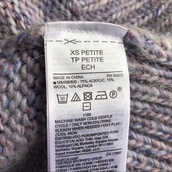 Gap Womens Lilac Crew Neck Wool Sweater XS Petite - Picture 6 of 10